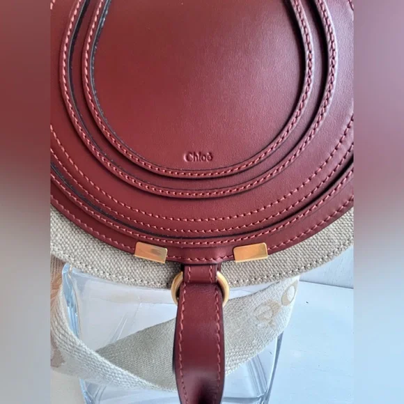 Chloé Marcie Linen & Leather Crossbody Bag - Picture 12 of 17